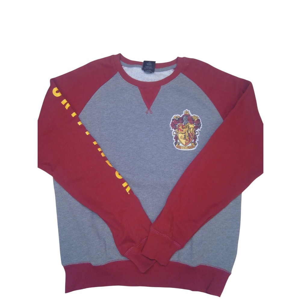 Universal Studios Harry Potter Gryffindor Pullover Sweatshirt Grey Burgundy LG